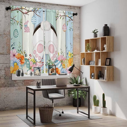Easter Window Curtains 63 Inch Long 2 Panel Set, Rod Pocket Bedroom Curtains & - Image 6