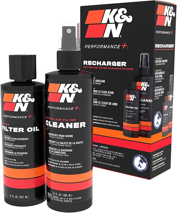 K&N Air Filter Cleaning Kit: Squeeze Bottle Filter Cleaner and Blue Oil Kit; by KNEngineeringInc