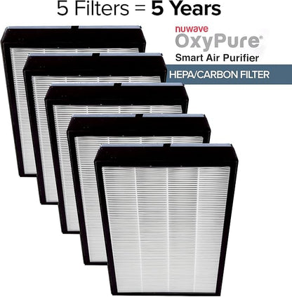 Nuwave OxyPure 5-Pack Genuine Replacement HEPA/Carbon Combo Filters, Removes - Image 4