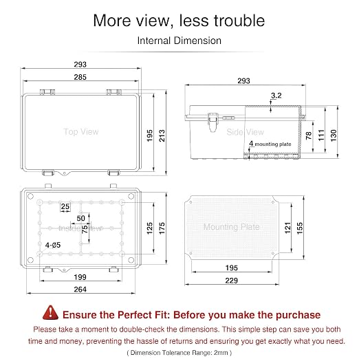 QILIPSU Junction Box IP67 Waterproof Plastic Electrical Enclosure Outdoor - Image 6
