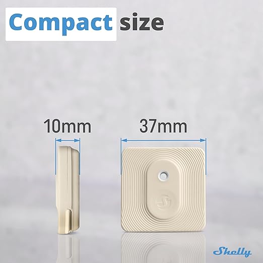 Shelly Bluetooth Smart Temperature & Humidity Sensor with Remote App Control & Monitoring, Home Assistant, Alexa, Google Home, Smart Scenes, IP54, Notification Alerts, Blu H&T Ivory