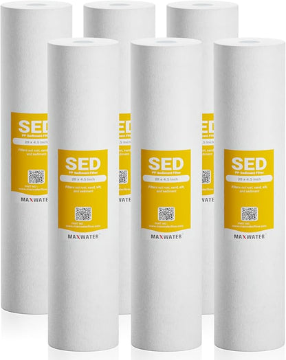 Max Water 5 Micron 20 x 4.5 Sediment Filter 20 inch Whole House BB Water by MaxWater