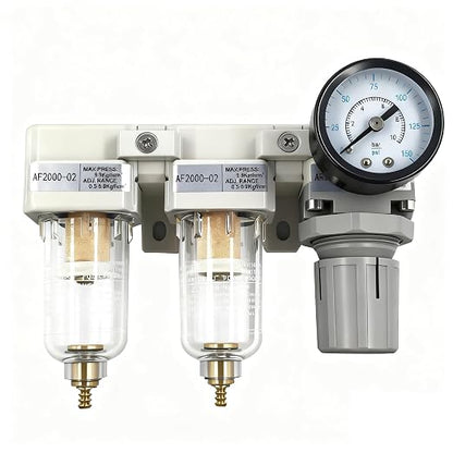 XingNEeng 1/4" NPT Compressed Air Filter Regulator Lubricator Combo, Water/Oil by Unknown