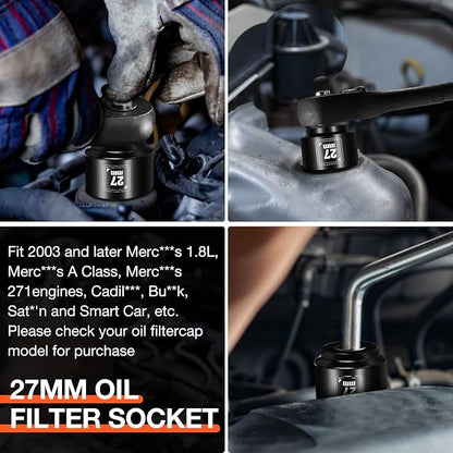 BLACKROBOT 27mm Low Profile Oil Filter Socket, 3/8" Drive 6-Point Oil Filter - Image 7