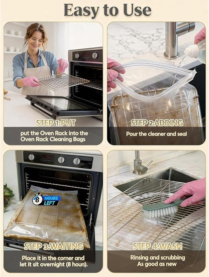 GrateGleam - 10 Pack Oven Rack Cleaning Bags | Heavy-Duty Leak-Proof Degreaser - Image 7