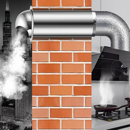 304 Stainless Steel Range Hood Exhaust Pipe, Weatherproof Cap, Exterior Wall - Image 6