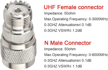 4 Pack N Male to UHF Female SO-239 Connector Adapter N Connector to PL-259 - Image 4