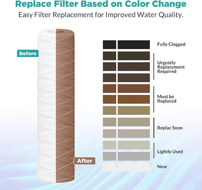 SimPure 5 Micron 10" x 2.5" String Wound Sediment Whole House Water Filter - Image 6