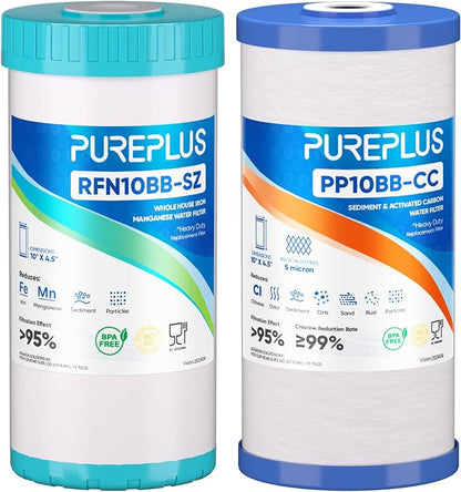 PUREPLUS 5 Micron 4.5"x 10" Whole House Water Filter Combo Kit by PUREPLUS