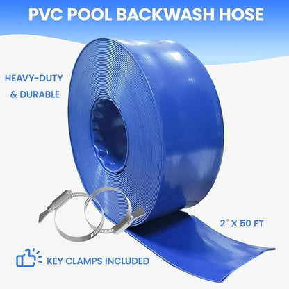 Poolvio Backwash Hose 2" x 50 ft, Tear-Resistant & Leak-Free - Image 2