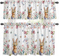 Kitchen Curtains Tiers and Valance Set of 3, Easter Light Filtering Window by Anzona