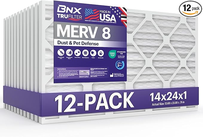 BNX TruFilter 14x24x1 Air Filter MERV 8 by BNX