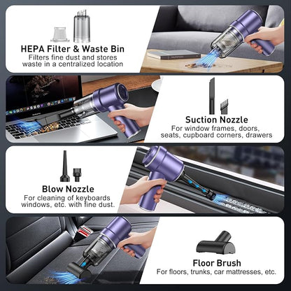 KMM Handheld Car Vacuum Cleaner, 9000PA Vacuum Cleaner & Air Duster, 120W High - Image 5