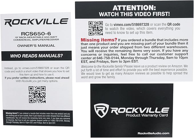 Rockville RCS650-6 650 Watt 6-Zone 70V Commercial Amplifier, Bluetooth, USB/SD/FM Playback, Rack-Mountable, for Restaurants & Offices