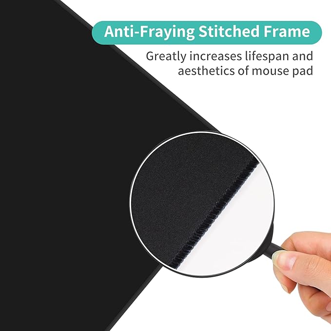 Dynippy Thin Extended Gaming Mouse Pad （31.5 * 11.8 * 0.08 inch） with Stitched Edges Large Mousepad Long XXL Keyboard and Mouse pad Desk Mat for Gaming Office & Home - White Black Marble