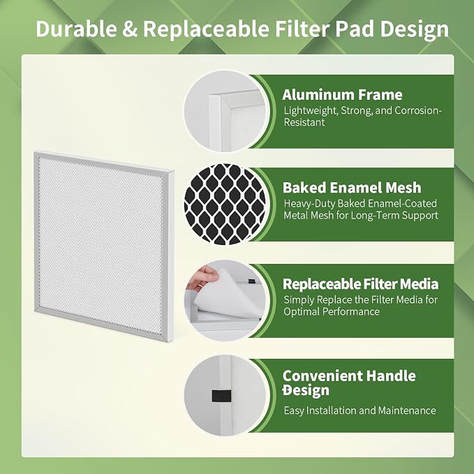 20x20x1 Reusable Air Filter MERV 8 Washable Furnace & AC Filter - Image 3