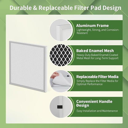 20x20x1 Reusable Air Filter MERV 8 Washable Furnace & AC Filter - Image 3
