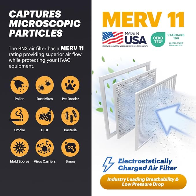 BNX TruFilter 16x25x1 Air Filter MERV 11 - Image 3