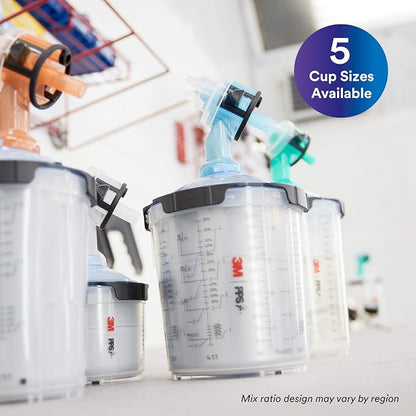 3M PPS 2.0 Spray Gun Cup, Lids and Liners Kit, 13.5 Ounces, 200-Micron Filter - Image 7
