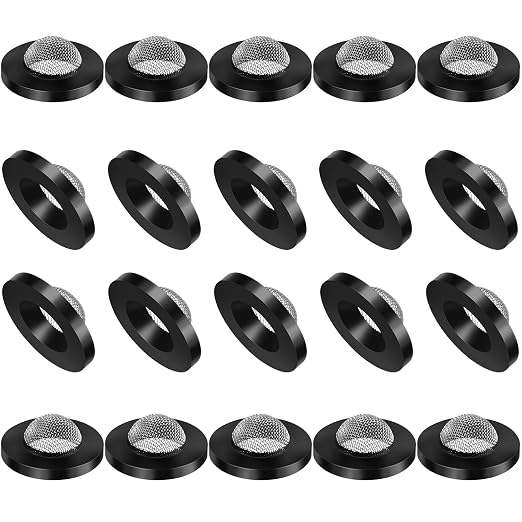 20 Pcs Hose Washer with Screen Filter Washers Stainless Steel & Black Rubber by Honoson