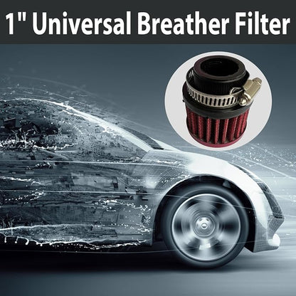 25mm Universal Air Intake Filter, Auto Breathe Filter Vent Crankcase Cleaner - Image 3