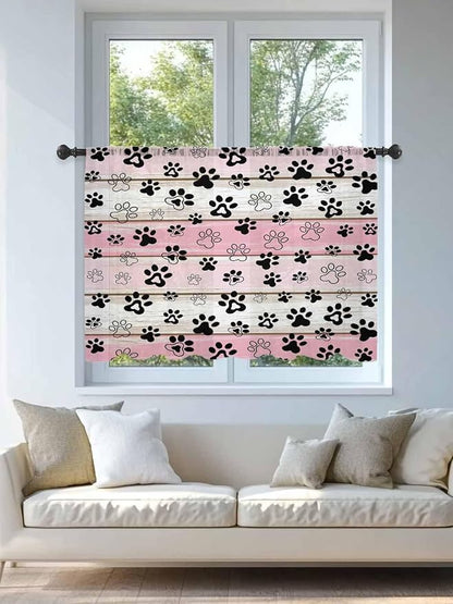Sheer Curtains 54 Inch Length, Vintage Farmhouse Country Wooden Grain Privacy - Image 4