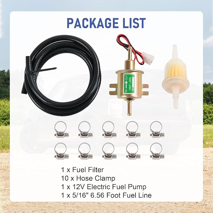 Universal Electric Fuel Pump Kit 12v 3-6 PSI Low Pressure - Image 6