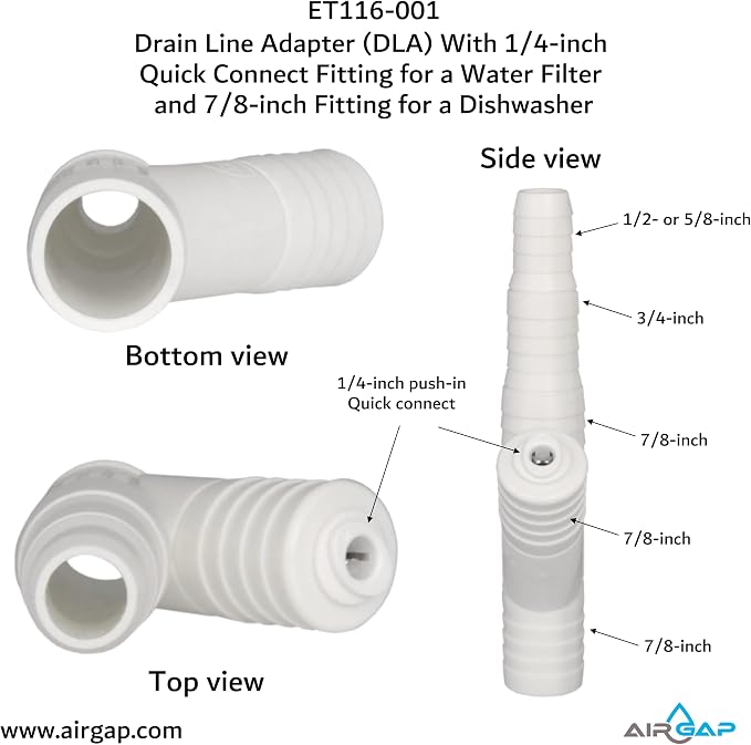 Drain Line Adapter With 1/4-inch Quick Connect Fitting - Image 4