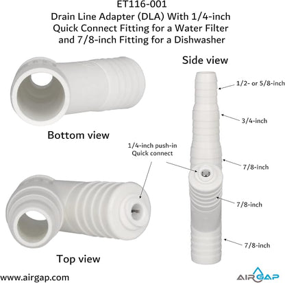 Drain Line Adapter With 1/4-inch Quick Connect Fitting - Image 4