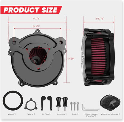 Twin Cam Air Filter Cleaner Intake Filter Compatibel - Image 6