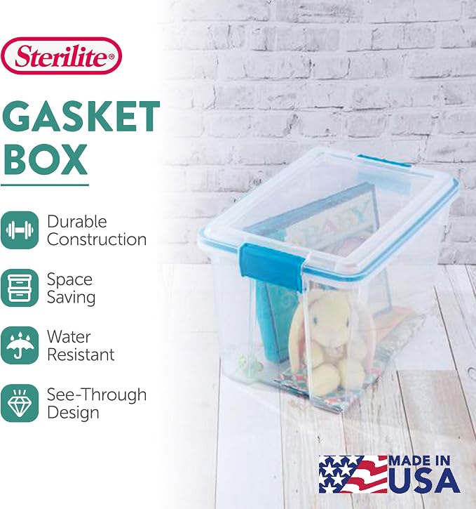 Sterilite 24-Pack Gasket Box, Weather-Resistant Storage Bins - Image 2