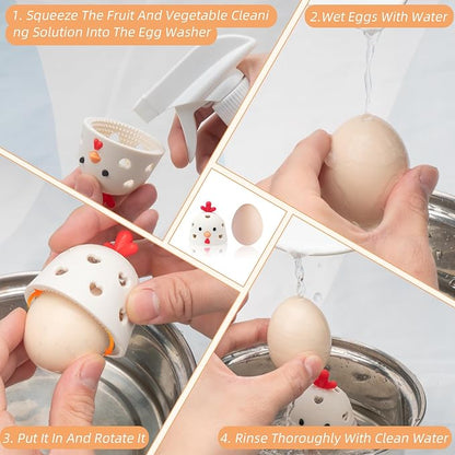 2PCS Silicone Egg Cleaner for Fresh Eggs, Egg Washer for Fresh Eggs, Egg - Image 3