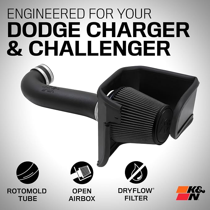 K&N Cold Air Intake System: Dry-Flow Air Filter, Increase Performance & - Image 2