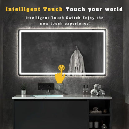 JSLJDM 500 X800 mm Illuminated Backlit LED Bathroom Mirror, Wall Mounted - Image 2