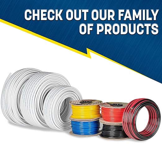 GS Power 100 Ft Duplex Marine Wire, 16 Gauge Wire, Oxygen-Free Tinned Copper 16 AWG Electrical Boat Wiring, Sheathed Copper Marine Grade Electrical Cable for Boat Automotive RV Camper Trailer