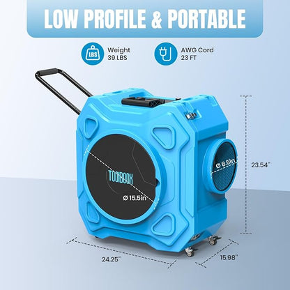 Air Scrubber with 3-Stage Filtration, 750CFM HEPA Air Scrubber Negative Air - Image 9