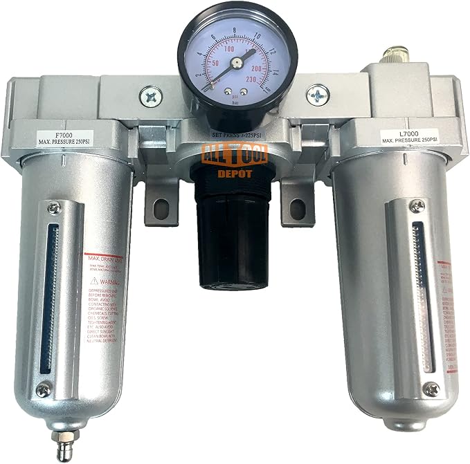 1/2" NPT HEAVY DUTY Compressed Air In Line Filter Regulator Lubricator Oiler by AllToolDepot