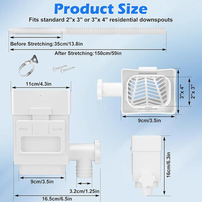 WADEO Rainwater Collection System, Rain Barrel Diverter Kit Fits - Image 6