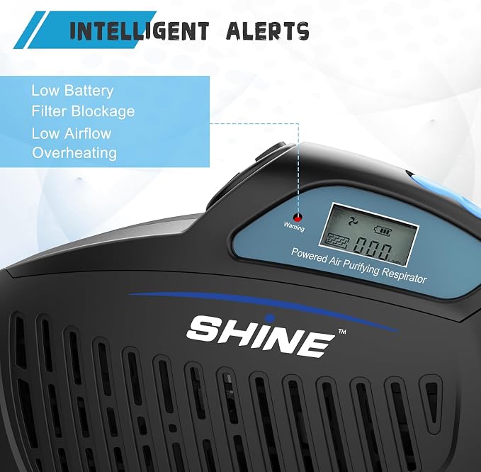SHINE Air Purifying Respirator, Approved 3 Levels Airflow Control, - Image 5