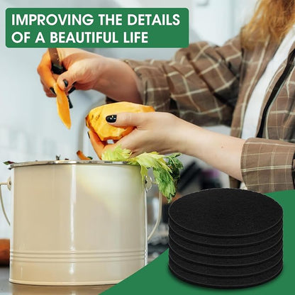6 Pack Charcoal Filters for Compost Bucket，Compost Filters for Countertop Bin， - Image 7