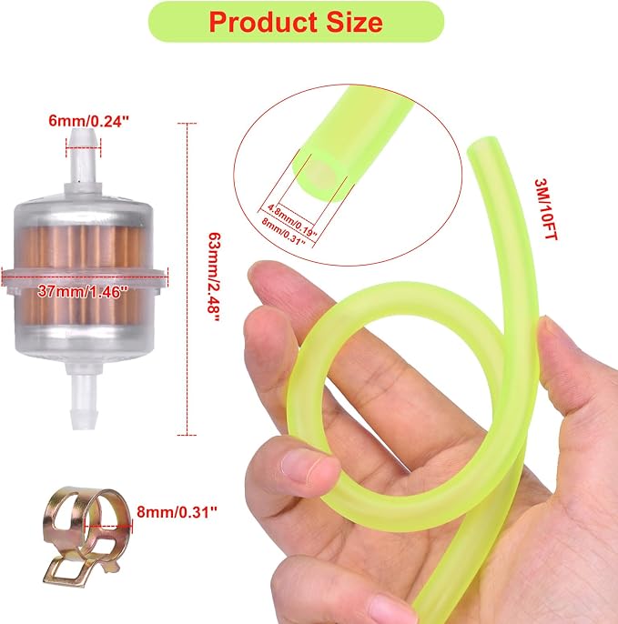 3/16 Fuel Line 10 Feet kit For Honda GC135 GCV135 GC160 GCV160 GC190 Lawn Mower - Image 3
