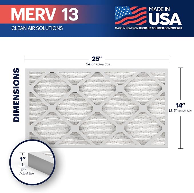 BNX TruFilter 16x25x1 MERV 13 AC Furnace Air Filter - Image 2