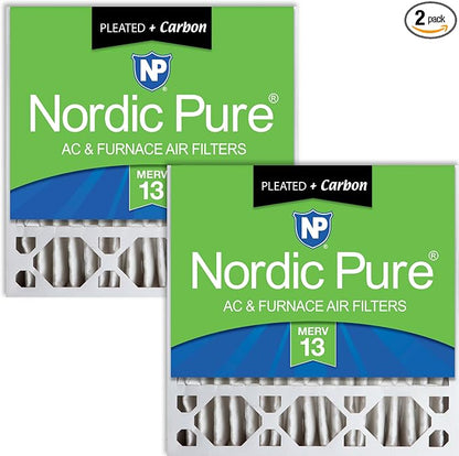 Nordic Pure 20x20x5 Honeywell Replacement Furnace Filters MERV 13 Plus Carbon 2 by NordicPure