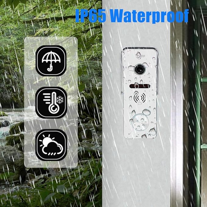 Wired Video Doorbell Intercom System 7 inch Monitor 1080P HD Camera Entry Doorphone Door Camera TUYA WiFi Smart Home Door Phone Kits for Apartment Home Villa (2 doorbell + 2 Monitor)