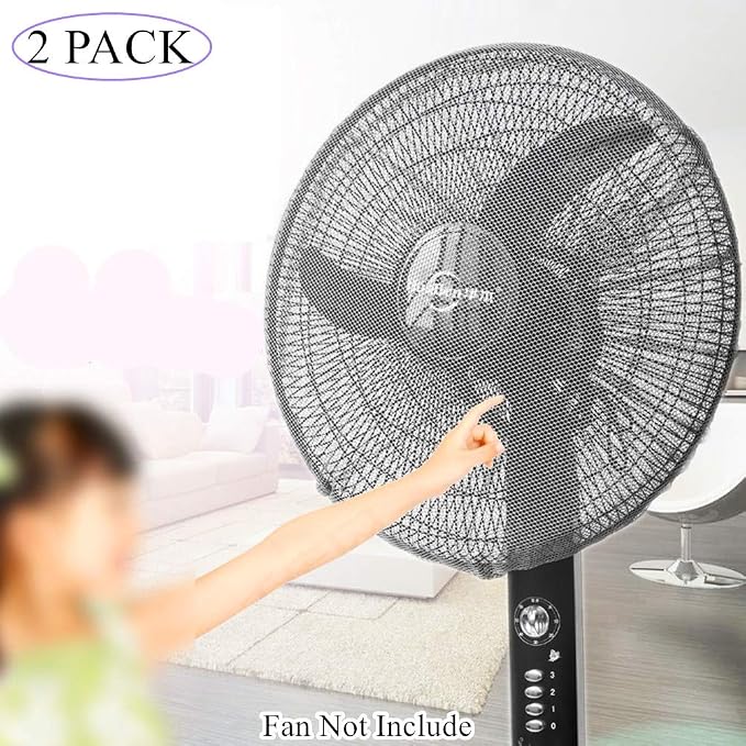 2 Pack - 18" Fan Safety Protection Cover, Kid Children Baby Finger Protect Fan - Image 2