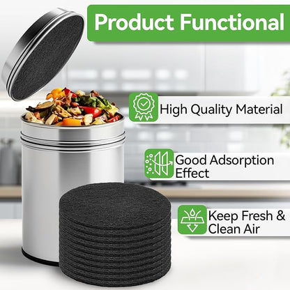 10PCS Compost Bin Charcoal Filters- 6.7inch Activated Carbon Filters，Round - Image 3