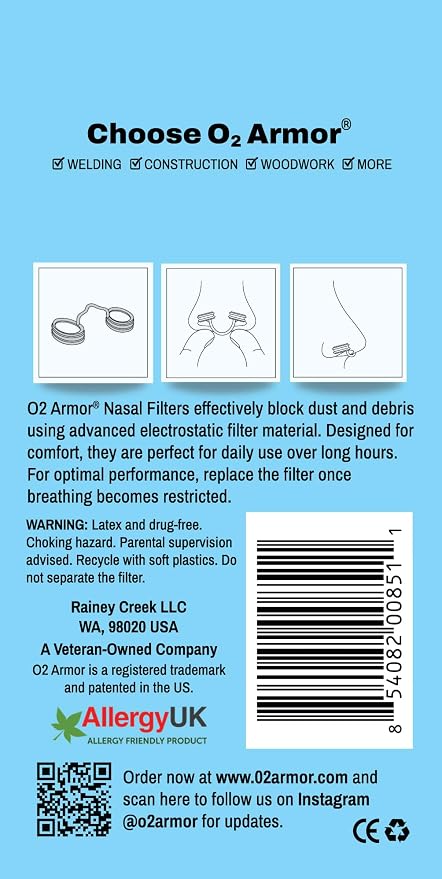 O2 Armor Nose Filters for Welders & Allergies - Image 6