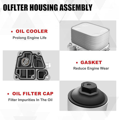 Upgraded Aluminum Oil Filter Housing Assembly Fit - Image 4