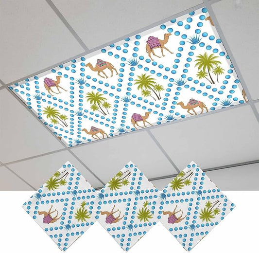 3 Pack Fluorescent Light Cover, Camels Palm Trees Light Covers by Unknown