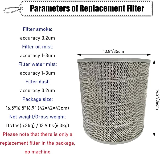 INTSUERMAI CNC Oil Mist Collector Replacement Filter Industrial Fume Purifier - Image 3